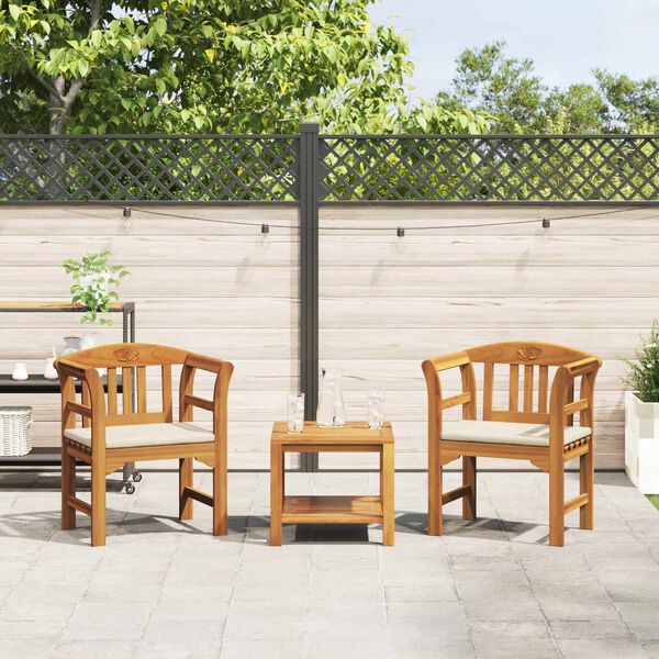 vidaXL sols ar spilvenu Dabīgā eļļas apdare 68,5 x 46 x 82,5 cm