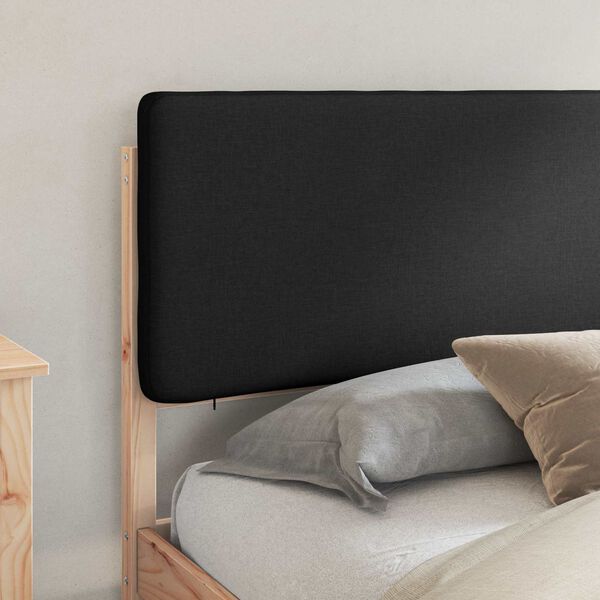 vidaXL Gultas rāmis ar polsterētu galvas balstu Melna 200 x 200 cm