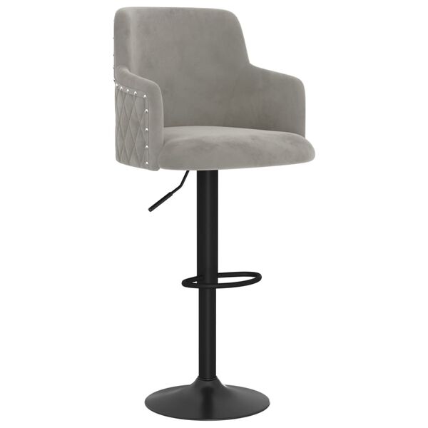 vidaXL bāra krēsli, 2 gab., gai&scaron;i pelēks samts