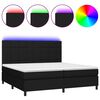 vidaXL atsperu gulta ar matraci, LED, melns audums, 200x200 cm