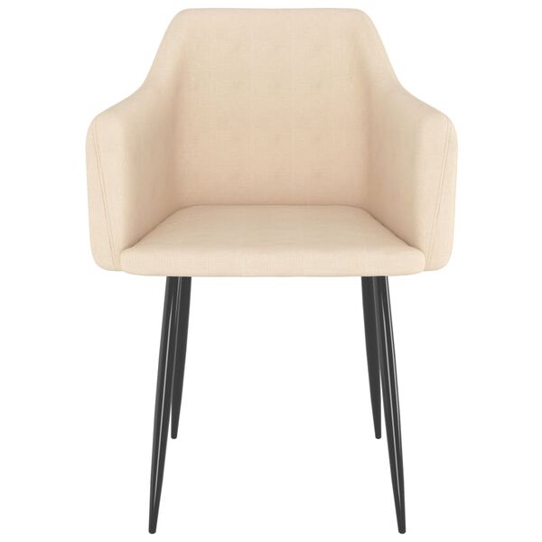 vidaXL virtuves krēsli, 2 gab., krēmkrāsas audums