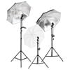 vidaXL fotostudijas apgaismojums, trijkāji un lietussargi
