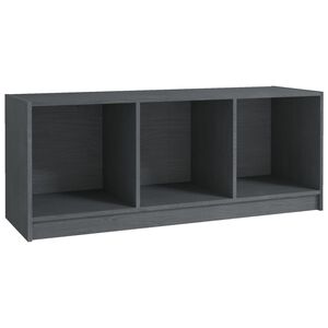 vidaXL TV plaukts, pelēks, 104x33x41 cm, priedes masīvkoks