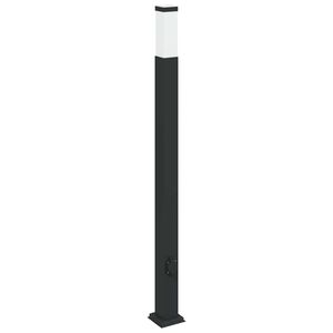 vidaXL stabveida gaismeklis ar kontaktligzdu, 110 cm, melns, IP44