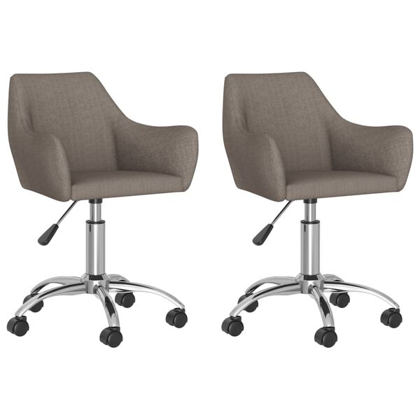 vidaXL grozāmi virtuves krēsli, 2 gab., pelēkbrūns audums