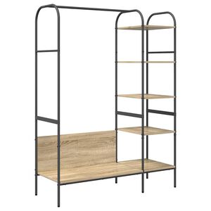 vidaXL Apģērba statīvs Brūns ozols 120 x 44 x 160 cm Inženierijas koks