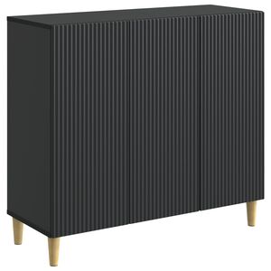 vidaXL Puse Melns 89 x 34,5 x 80 cm Inženierijas koks