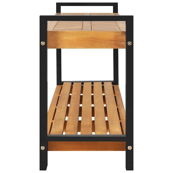 vidaXL sols ar uzglabā&scaron;anu Brūna 160 x 30 x 50 cm Masīvs tīkkoks