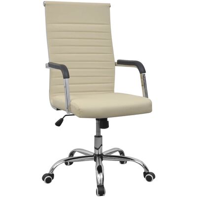 vidaXL mākslīgās ādas ofisa krēsls, 53 x 63 cm, krēmkrāsā