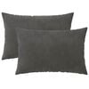 vidaXL Spilvenu pārvalks 2 pcs HEERLEN Tum&scaron;i pelēka 50 x 80 cm Samts