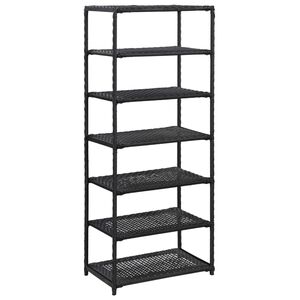 vidaXL apavu plaukts, melns, 50x30x120 cm, PE rotangpalma
