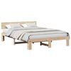 vidaXL Gultas rāmis Dabiska 160 x 200 cm Ciets priedes koks