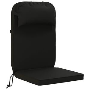 vidaXL Saules atpūtas spilvens 100% poliesters Melns 55 x 124 x 5 cm