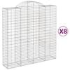 vidaXL arkveida gabiona grozi, 8 gb., 200x50x200/220cm, cinkota dzelzs