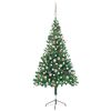 vidaXL mākslīgā Ziemassvētku egle ar rotājumiem, 150 cm, 380 zari