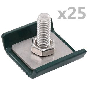 vidaXL režģa savienotāji, 25 komplekti, zaļi