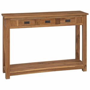 vidaXL Konsoles galds Dabiska 110 x 30 x 80 cm Ciets tek&scaron;a koks