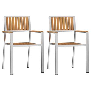 vidaXL DārzaKrēsls 2 pcs Brūna 56x54,5x87cm Cietais tekas koks
