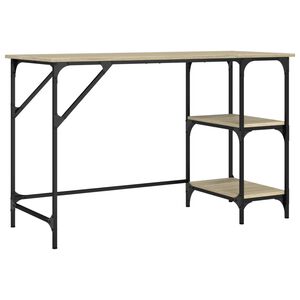 vidaXL rakstāmgalds, 120x50x75 cm, metāls, inženierijas koks, ozolkoka