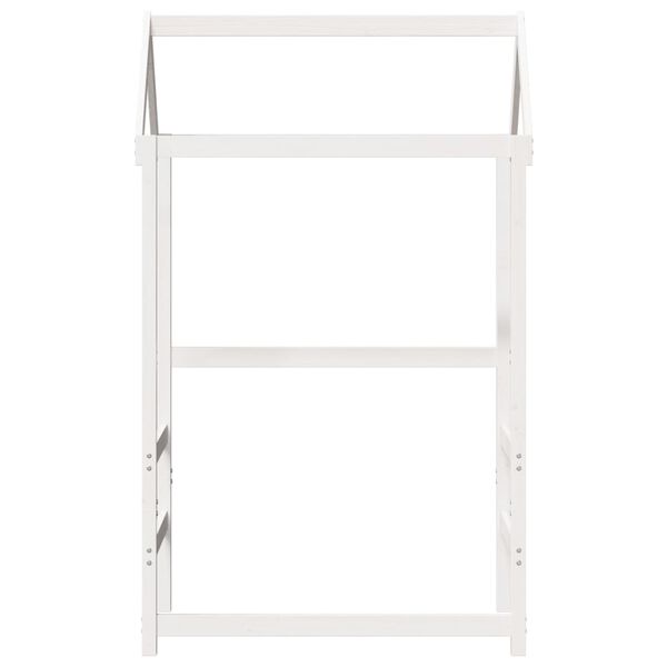 vidaXL bērnu gultas jumts, balts, 108x70x176,5 cm, priedes masīvkoks