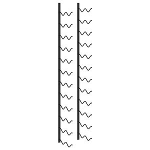 vidaXL sienas vīna pudeļu plaukts 24 pudelēm, melna dzelzs
