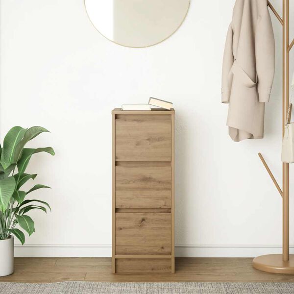 vidaXL kumode, koka krāsa, 29,5x34x76 cm, inženierijas koks