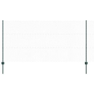 vidaXL Se&scaron;stūra žogs ar stabu 50 x 1,2 m PVC pārklāts tērauds Zaļa
