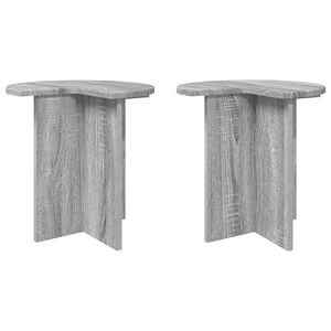 vidaXL Sānu galds 2 pcs Pelēks Sonoma ozols &Oslash; 39 x 38 cm