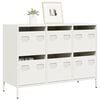 vidaXL kumode, balta, 101,5x39x73,5 cm, auksti velmēts tērauds