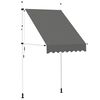 vidaXL markīze, antracītpelēka, 150 cm, manuāli darbināma, sarullējama