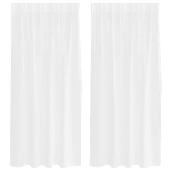 vidaXL Voile aizkaris ar aizkariem 2 pcs Balts 175 x 140 cm Poliesters