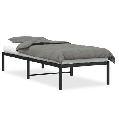 vidaXL gultas rāmis, melns metāls, 75x190 cm