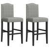 vidaXL bāra krēsli, 2 gab., masīvs gumijkoks un audums