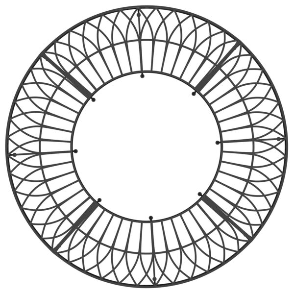 vidaXL sols, uzstādāms ap koku, Ø160 cm, melns tērauds