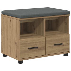 vidaXL Apavu sols ar spilvenu Artisan Ozols 60 x 38 x 46 cm