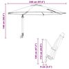 vidaXL Dārza parasols Zaļa 248 x 248 x 148 cm Poliesters un tērauds