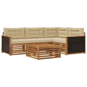 vidaXL Āra dīvānu komplekts 5 pcs Dabisks un bē&scaron;s 79 x 79 x 37 cm