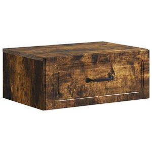 vidaXL Sienā stiprināms nakts skapis Kūpināts ozols 49 x 34,5 x 20 cm