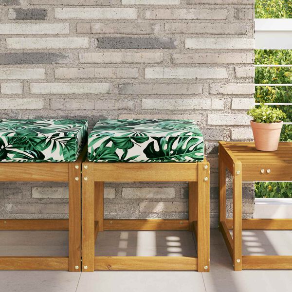 vidaXL Āra sēdvietu spilvens Lapu raksts 40 x 40 x 8 cm