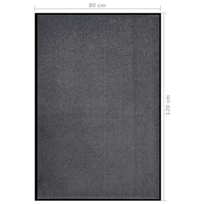 vidaXL durvju paklājs, antracītpelēks, 80x120 cm