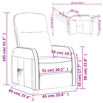 vidaXL atpūtas krēsls, atgāžams, antracītpelēka mākslīgā āda