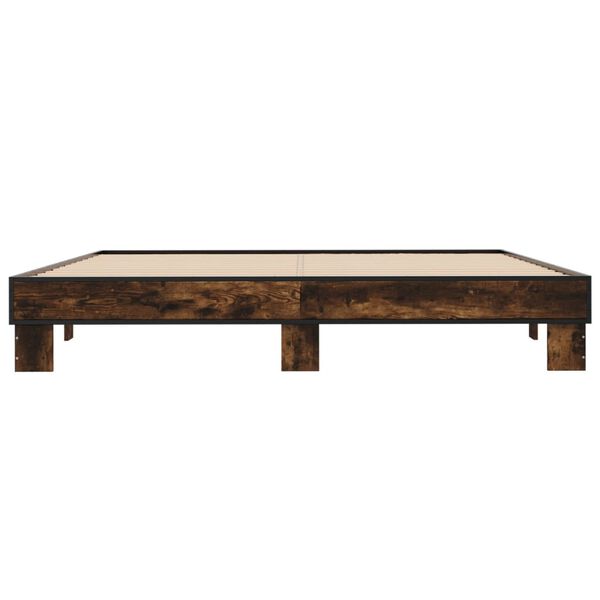 vidaXL gultas rāmis, ozola krāsā, 180x200cm, inženierijas koks, metāls