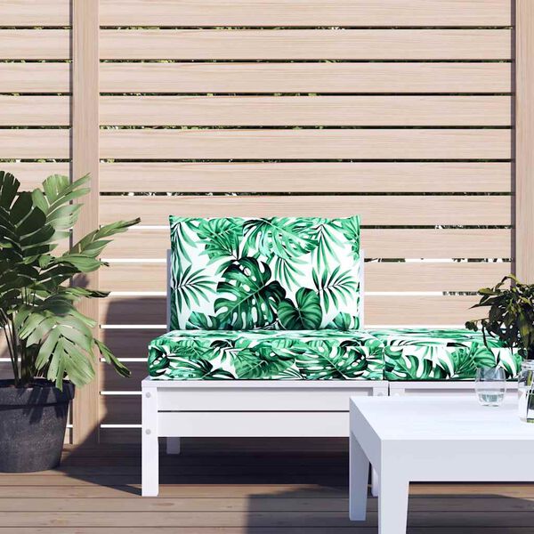 vidaXL pale&scaron;u matrači, 2 gab., audums ar lapu apdruku