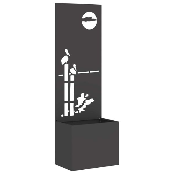 vidaXL Dārza privātuma ekrāns Melna 50 x 140 cm Auksti velmēta tērauds