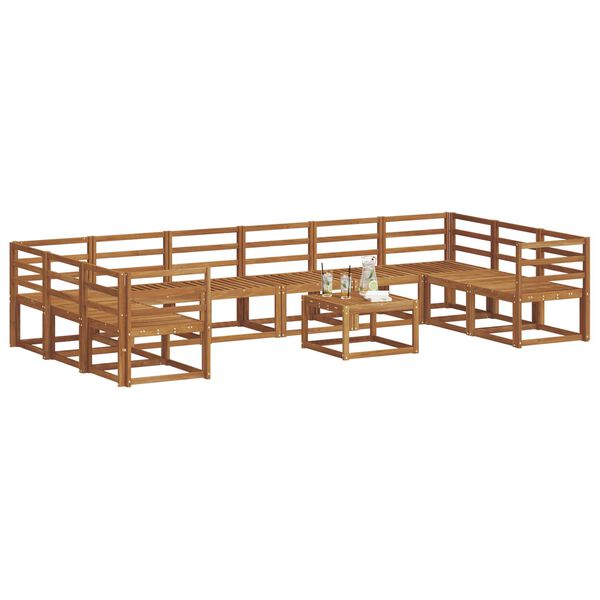 vidaXL Āra dīvānu komplekts 11 pcs Dabiska Cietā akācijas koks