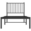 vidaXL gultas rāmis ar galvgali, melns metāls, 75x190 cm