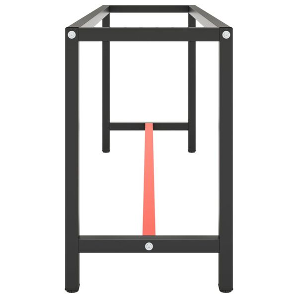 vidaXL darbagalda rāmis, 190x50x79cm, matēts, melns ar sarkanu, metāls