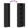 vidaXL augstais skapītis ar LED, melns, 41,5x32,5x200 cm