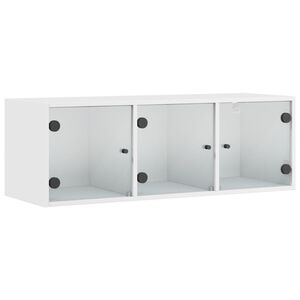 vidaXL skapītis ar stikla durvīm, balts, 102x37x35 cm