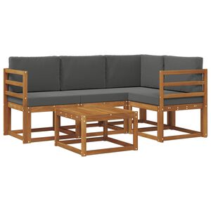 vidaXL Āra dīvānu komplekts ar spilvenu 5 pcs Dabisks un antracīts